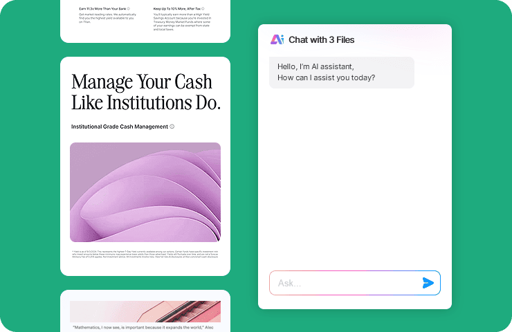 AI PDF Chatbot Funktion 3: Omfattende-i-Vidensbase. Chat med flere dokumenter i én bot.